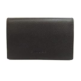 Bulgari-Bvlgari Black Leather Card Case-Black