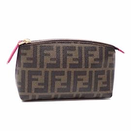 Fendi-Fendi Pouch Zucca Women's Brown Pink PVC Leather-Brown,Pink