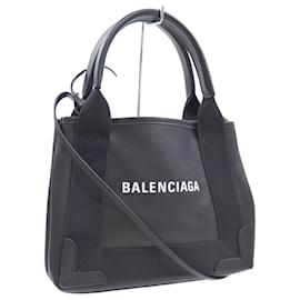 Balenciaga-Sac fourre-tout en cuir noir Balenciaga-Noir