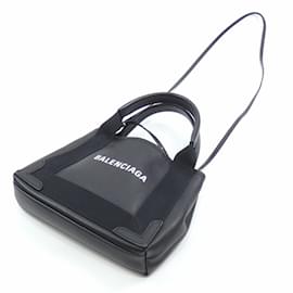 Balenciaga-Sac fourre-tout en cuir noir Balenciaga-Noir