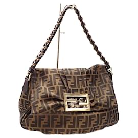 Fendi-Fendi Mia Chain Shoulder Bag-Brown