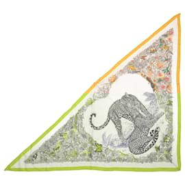 Hermès-Hermes Carre Triangle Geant JUNGLE LOVE Large Scarf-Multiple colors,Yellow