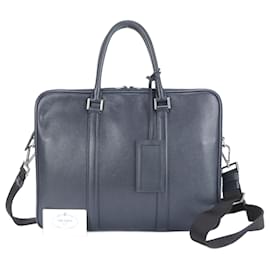 Prada-Sac à main en cuir triangle Prada-Bleu Marine