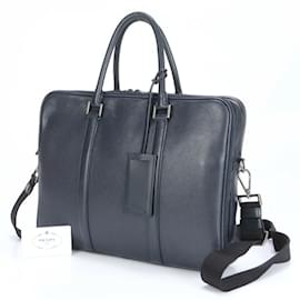 Prada-Sac à main en cuir triangle Prada-Bleu Marine