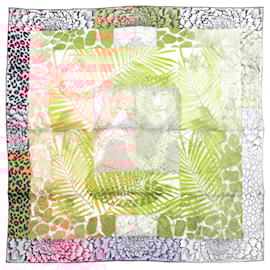 Hermès-Hermes Carre 70 Jungle Love au Tampon Scarf-Brown,Blue