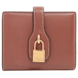 Céline-Celine Small Cadena Strap Wallet-Brown