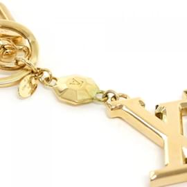 Louis Vuitton-Louis Vuitton Porto Cle LV Facet M65216 Key Ring-Golden