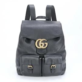 Gucci-Sac à dos en cuir Gucci GG Marmont-Noir