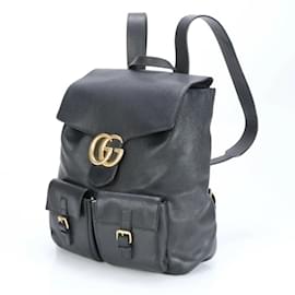 Gucci-Sac à dos en cuir Gucci GG Marmont-Noir