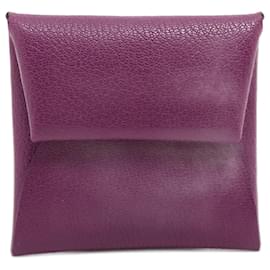 Hermès-Hermes Bastia Coin Purse in Cassis Leather-Dark purple