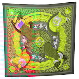 Hermès-Hermes Green Multicolor Silk Scarf-Multiple colors,Green