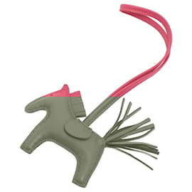 Hermès-Hermes Pink Leather Handbag Charm-Pink
