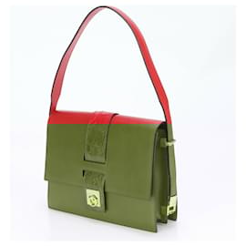 Céline-Celine Leather Shoulder Bag Tote Handbag-Red