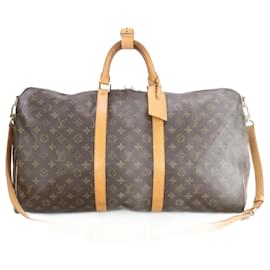 Louis Vuitton-Louis Vuitton Monogram Keepall Bandouliere 55-Brown,Monogram
