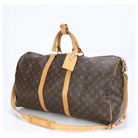 Louis Vuitton-Louis Vuitton Monogram Keepall Bandoulière 55-Marron,Monogramme