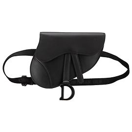 Dior Schwarze Ultra Matte Kalbsleder Satteltasche Schwarz