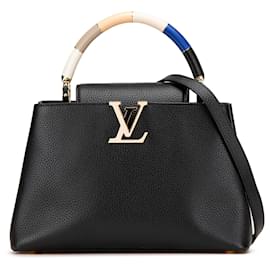 Louis Vuitton-Louis Vuitton Black Taurillon Capucines MM-Black