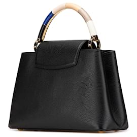 Louis Vuitton-Louis Vuitton Black Taurillon Capucines MM-Black