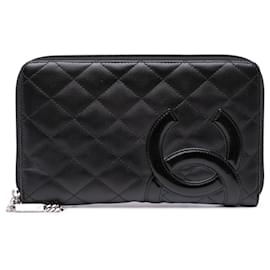 Chanel-Portefeuille organisateur Zippy de la ligne Cambon en agneau noir Chanel-Noir