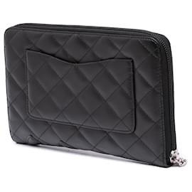 Chanel-Chanel Black Lambskin Cambon Ligne Zippy Organizer Wallet-Black