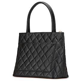Chanel-Sac Medallion en Cuir Caviar Noir Chanel-Noir