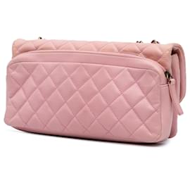 Chanel-Chanel Pink Quilted Calfskin CC Crown Flap-Pink