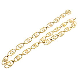 Chanel-Ceinture en chaîne torsadée plaquée or CC doré de Chanel-Doré