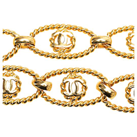Chanel-Ceinture en chaîne torsadée plaquée or CC doré de Chanel-Doré