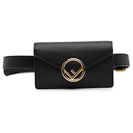 Fendi-Fendi Black Vitello Cruise F is Fendi Envelope Belt Bag-Black