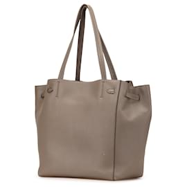 Céline-Celine Brown Small Leather Phantom Cabas Tote-Brown,Taupe