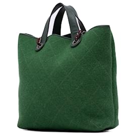 Chanel-Chanel Vert Moyen CC Sac Pop en Feutre Matelassé-Vert