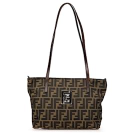 Fendi-Fendi Brown Zucca Canvas Tote-Brown