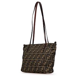 Fendi-Fendi Brown Zucca Canvas Tote-Brown