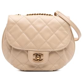 Chanel-Chanel Brown Small Aged Calfskin Bubble CC Flap-Brown,Beige