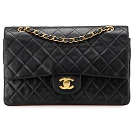 Chanel-Chanel Black Medium Classic Lambskin Double Flap-Black