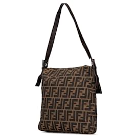Fendi-Fendi Brown Zucca Canvas Shoulder Bag-Brown