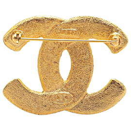 Chanel-Chanel Gold Gold Plated CC Brooch-Golden