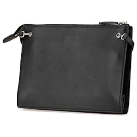 Fendi-Fendi Mini 2Jours en cuir vitello dolce noir clouté à bandoulière-Noir