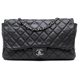 Chanel-Chanel Noir Grand Sac Matelassé Caviar Maintenant et Toujours-Noir