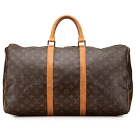 Louis Vuitton-Louis Vuitton Brown Monogram Keepall 50-Brown