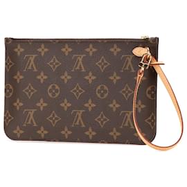 Louis Vuitton-Pochete Neverfull Monograma Marrom Louis Vuitton-Marrom