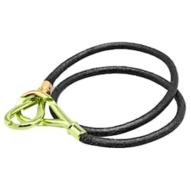 Hermès-Bracelet en cuir noir Atame Double Tour d'Hermès-Noir