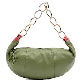 Chanel-Sac hobo Chanel en cuir d'agneau rouge avec logo CC-Rouge,Autre