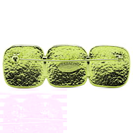 Chanel-Chanel Gold Gold Plated Triple CC Brooch-Golden