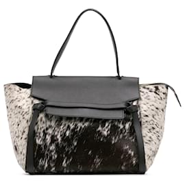 Céline-Celine Black Limited Edition Mini Pony Hair and Calfskin Belt Bag-Black