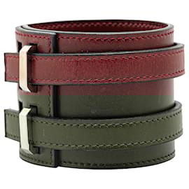 Hermès-Bracelet Etriviere en cuir extra large rouge Hermès-Rouge,Bordeaux