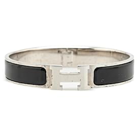 Hermès-Bracelet PM Clic H en émail noir étroit Hermès-Noir