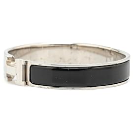 Hermès-Bracelet PM Clic H en émail noir étroit Hermès-Noir