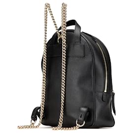 Gucci-Gucci Black Soho Leather Chain Backpack-Black