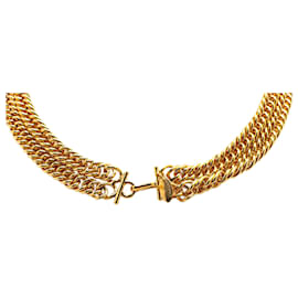 Chanel-Chanel Gold Gold Plated Lion Head Choker Necklace-Golden